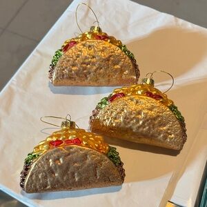 Gold Taco Christmas Ornaments